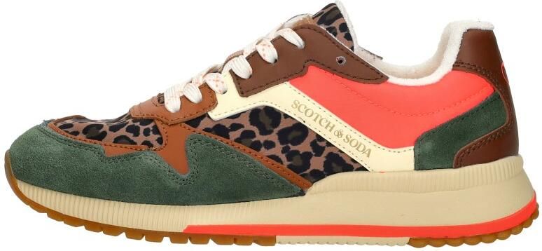 Scotch & Soda Scotch&Soda dames sneakers Vivi suède groen met bruine leopardprint - Foto 9
