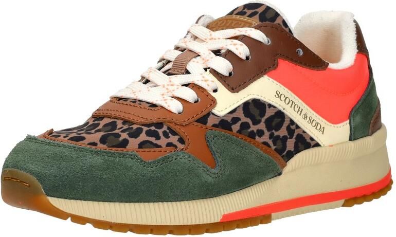 Scotch & Soda Scotch&Soda dames sneakers Vivi suède groen met bruine leopardprint - Foto 5