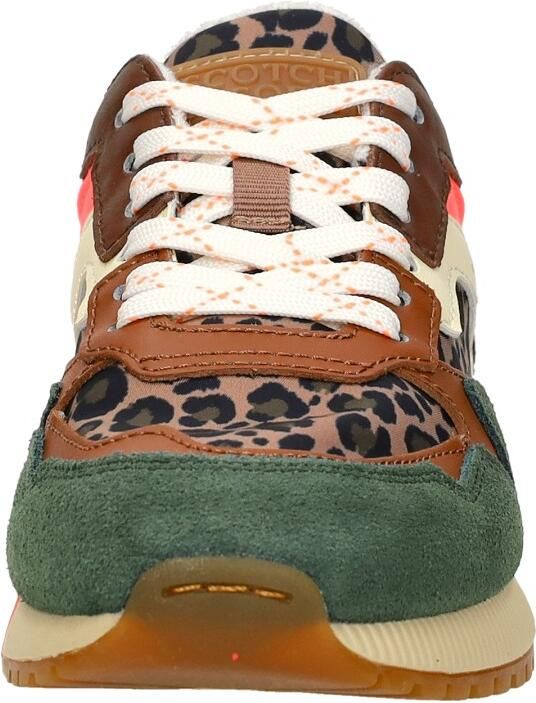 Scotch & Soda Scotch&Soda dames sneakers Vivi suède groen met bruine leopardprint - Foto 4