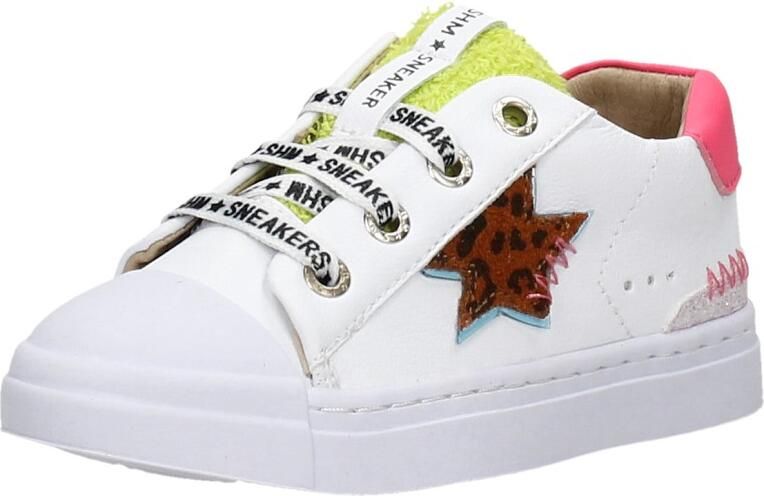 Shoesme SH21S021-A leren sneakers met glitters wit goud Meisjes Leer Panterprint 26 - Foto 8
