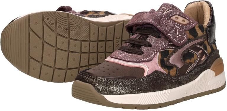Shoesme suède sneakers donkerbruin donkerpaars - Foto 8