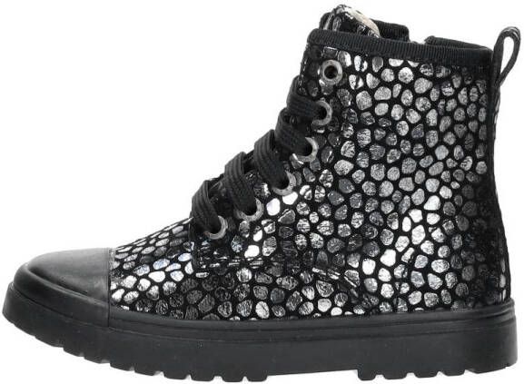 Shoesme leren veterboots zwart zilver Meisjes Leer All over print 22 - Foto 4