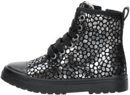 Shoesme leren veterboots zwart zilver Meisjes Leer All over print 35