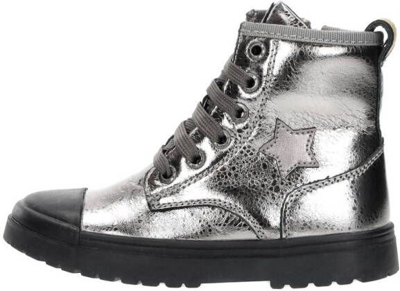 Shoesme Sw23w002 Veterboots Laarzen Met Veters Meisjes Zilver