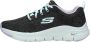 Skechers Arch Fit Comfy Wave sneakers zwart Dames Textiel - Thumbnail 2