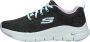 Skechers Arch Fit Comfy Wave 149414-BKLV Vrouwen Grijs Sneakers - Thumbnail 3