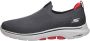 Skechers Go Walk 7 Heren Instappers Grijs Zwart - Thumbnail 2