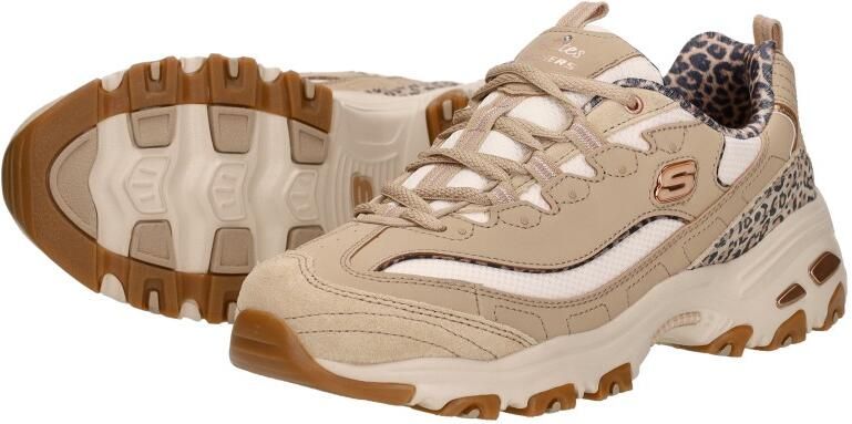 Skechers D'LITES-WILD CHARM Dames Veterschoenen Taupe Multi - Foto 6