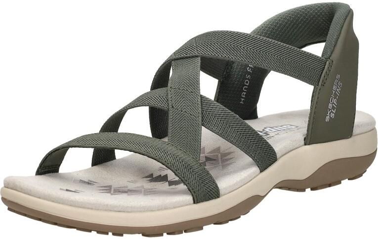 Skechers REGGAE SLIM STRETCH FLEX Dames Sandalen Olijf - Foto 7