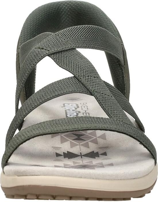 Skechers REGGAE SLIM STRETCH FLEX Dames Sandalen Olijf - Foto 9