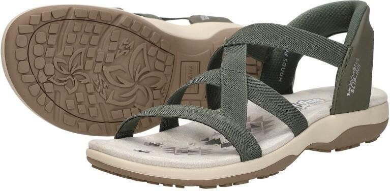 Skechers REGGAE SLIM STRETCH FLEX Dames Sandalen Olijf - Foto 10
