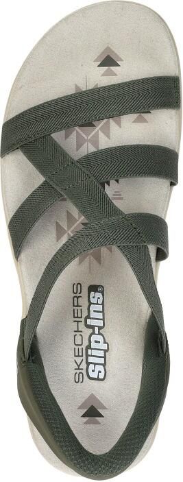 Skechers REGGAE SLIM STRETCH FLEX Dames Sandalen Olijf - Foto 11