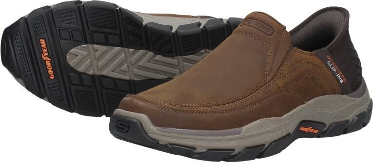 Skechers Bruin Leren Textiel Instapper met Comfortabel Voetbed Brown Heren - Foto 16