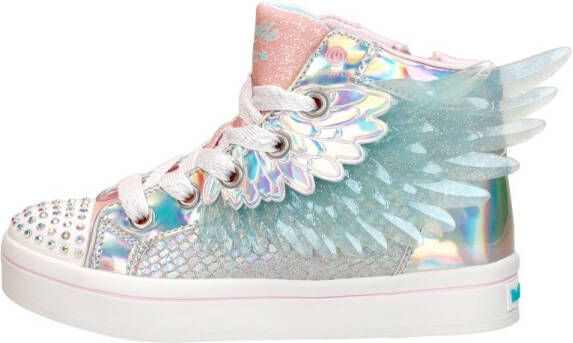 Skechers Twinkle Toes hoge sneakers met lichtjes zilver Meisjes Imitatieleer 28 - Foto 9