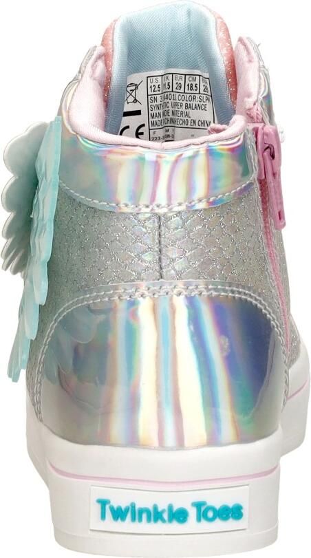 Skechers Twinkle Toes hoge sneakers met lichtjes zilver Meisjes Imitatieleer 28 - Foto 6