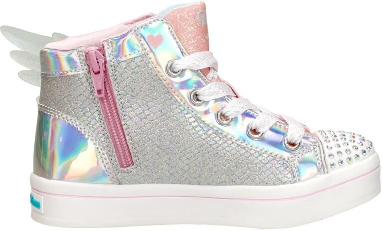 Skechers Twinkle Toes hoge sneakers met lichtjes zilver Meisjes Imitatieleer 28 - Foto 8