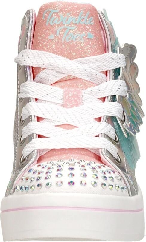 Skechers Twinkle Toes hoge sneakers met lichtjes zilver Meisjes Imitatieleer 28 - Foto 5