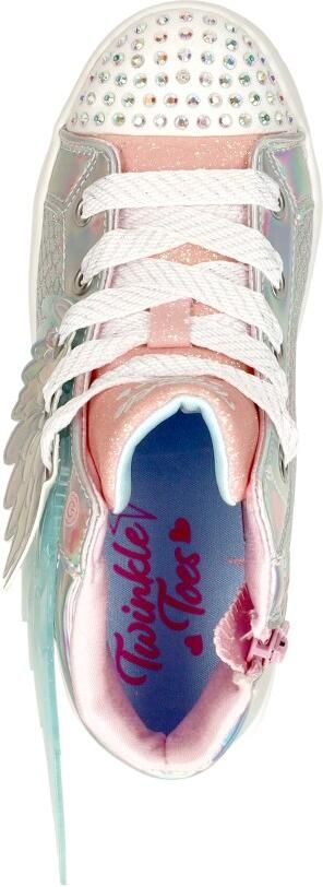 Skechers Twinkle Toes hoge sneakers met lichtjes zilver Meisjes Imitatieleer 28 - Foto 8
