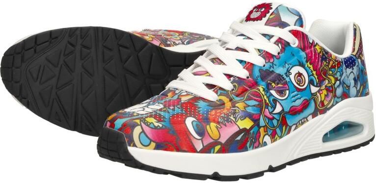 Skechers Sneakers UNO COLOR DOODLE Wedge sneaker veterschoen retro sneaker met unieke print - Foto 9