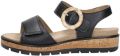 Sub55 Comfort Collection Mia 96 Sandalen Plat Zwart - Zwart