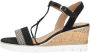 Tamaris Elegante zwarte textiel sandalettes met 7 cm hak Black Dames - Thumbnail 2