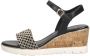 Tamaris Vegan Sleehak Sandalette met Geweven Bandje Black - Thumbnail 1