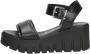 Tamaris Sandalen van leer met geprofileerde plateauzool - Thumbnail 2