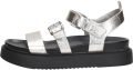 Tamaris Moderne Grijze Sandalen met Dubbele Gespsluiting - Zilver