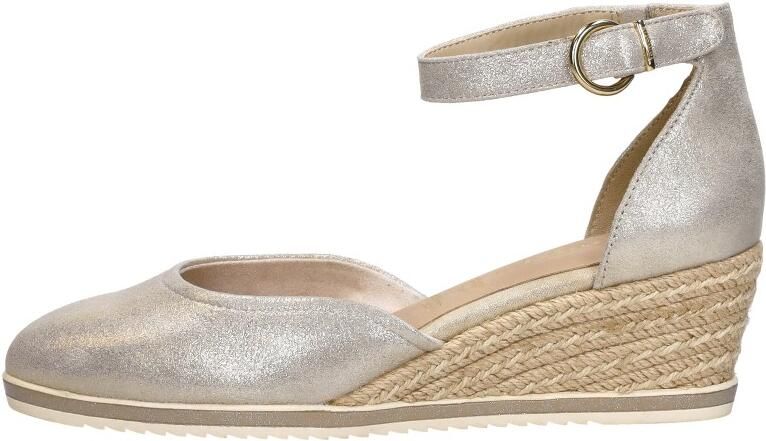 Tamaris Gouden Champagne Leren Espadrille met Klittenband Yellow Dames - Foto 4