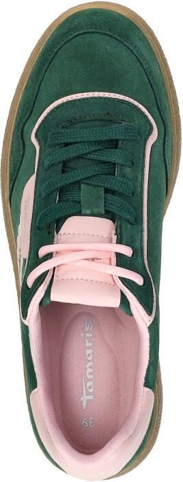 Tamaris Plateausneakers vrijetijdsschoen lage schoen veterschoen met contrast bies - Foto 6