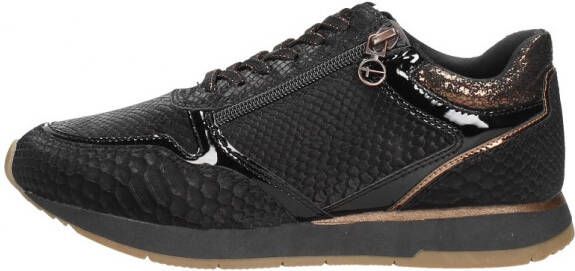 Tamaris Sportieve Zwarte Sneakers met Textiel en Synthetisch Bovenwerk Black Dames