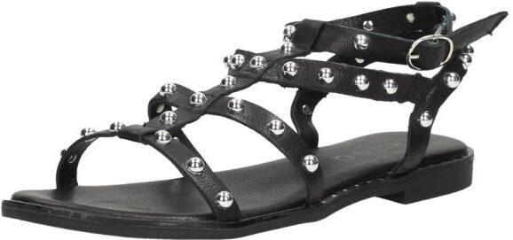 Tango | Mila 32 b black straps sandal studs black sole+studs - Foto 7