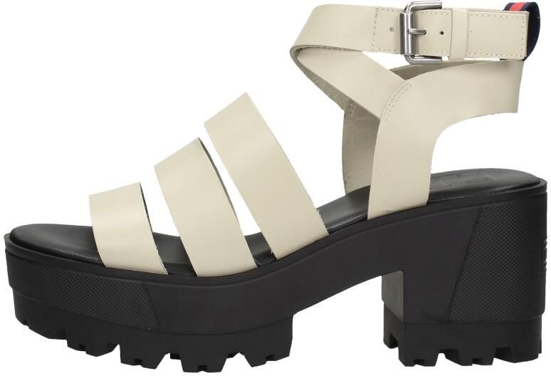 Tommy Hilfiger Heeled Leather Sandal Trendy Beige