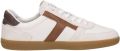 TOMMY HILFIGER Sneakers laag 'Tribeca' chocoladebruin cognac wit - Gebroken/Beige