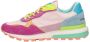 Victoria Sneakers Luna Nylon Multicolor Rosa Split Leather - Thumbnail 2