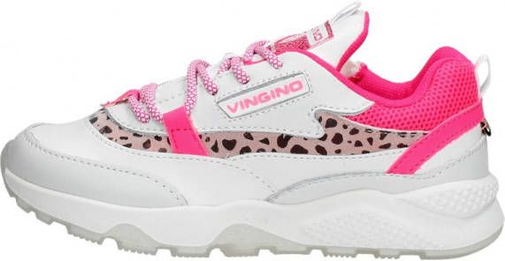 Vingino Marta leren chunky sneakers lichtroze - Schoenen.nl
