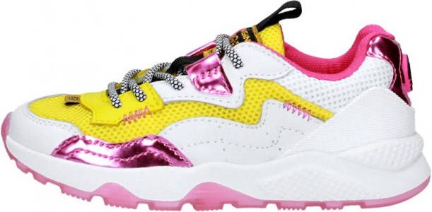Vingino Mila sneaker, Sneakers, Meisje, Maat 36, geel/roze/wit - Schoenen.nl