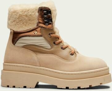 Outdoor FAshion bruin Tinten Outdoor FAshion gorpcore bruin Tinten Aubri Mid Veter Veterboots Laarzen Met Veters Dames Beige Schoenen