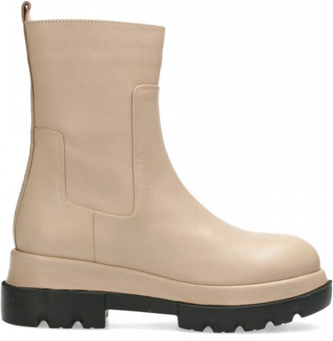 Shabbies Amsterdam Enkellaars glad leer licht grijs nude - Schoenen.nl