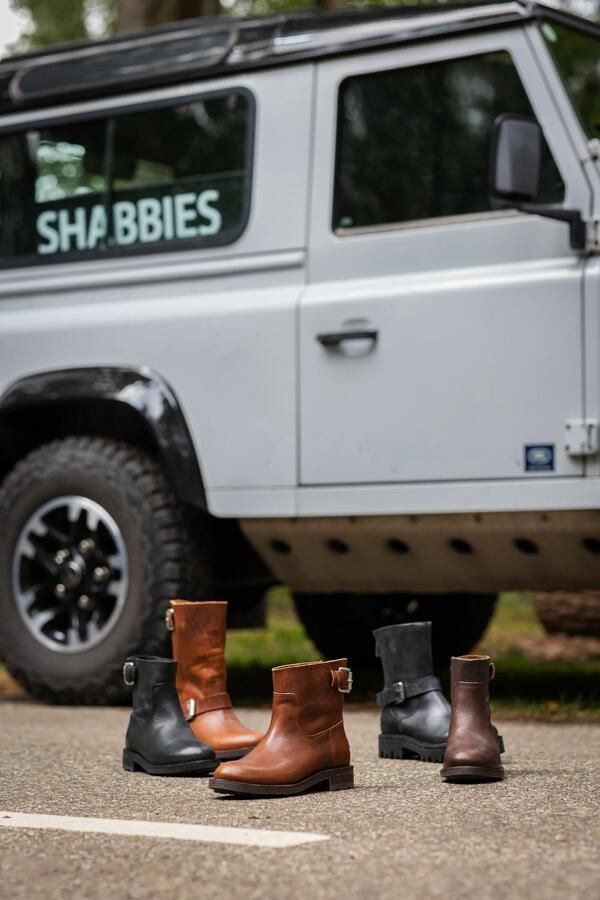 SHABBIES Biker Boots Dames Alyd Mia Leer Bruin - Foto 5