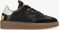 Shabbies Amsterdam Bossa Nuovo Sneaker Leer Zwart Wit - Zwart