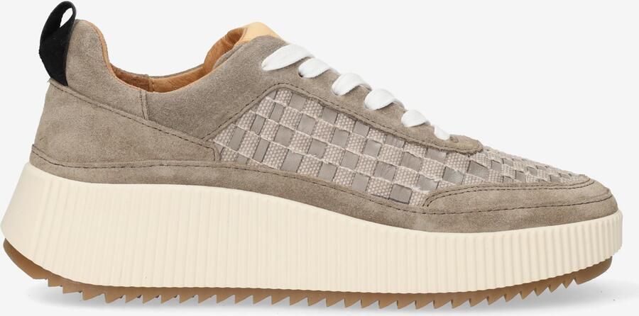 Shabbies Amsterdam Chavi Lua sneaker gevlochten leer Taupe