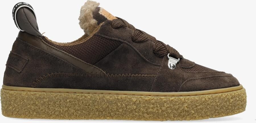 Shabbies Amsterdam Chewy Unna sneaker Suède Donkerbruin