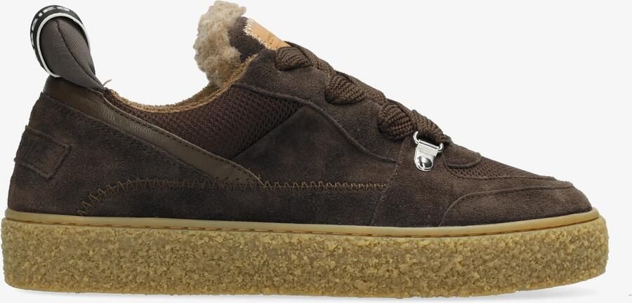 Shabbies Amsterdam Chewy Unna sneaker Suède Donkerbruin