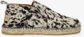 Shabbies Amsterdam Elche Lofa espadrille Pony Gebroken wit Zwart - Beige/Wit/Zwart