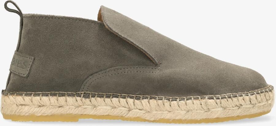 Shabbies Amsterdam Elche Lofa espadrille Suède Donkergrijs