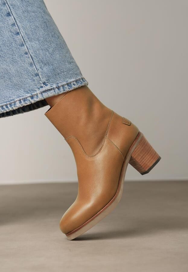Shabbies Amsterdam Enkellaarzen Lieve Ankie Cognac Dames Laarzen - Foto 2