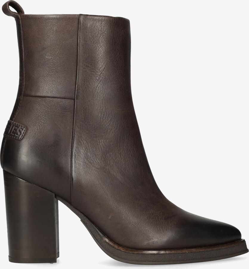Shabbies Amsterdam Shabbies Grunch Ami Enkellaarsjes Enkelboots met rits Dames Bruin - Foto 5
