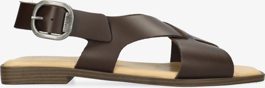 Shabbies Amsterdam Illia sling sandaal Vachetta leer Donkerbruin