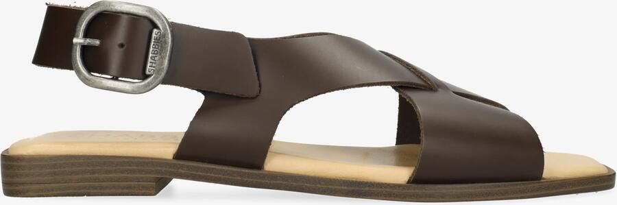 Shabbies Amsterdam Illia sling sandaal Vachetta leer Donkerbruin